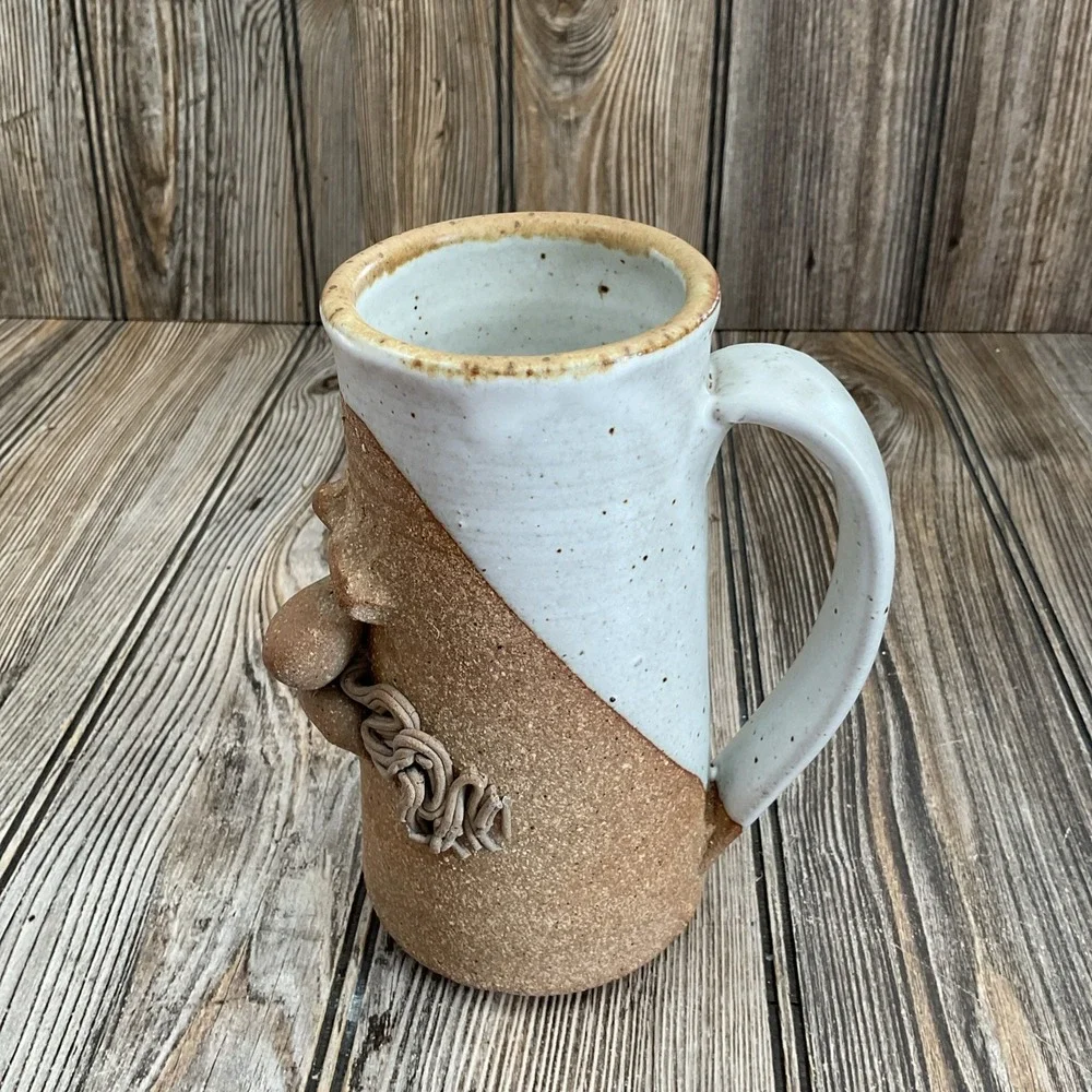 Stoneware Face Mug Vintage 3-D Golden Age Mustache Old Men 7